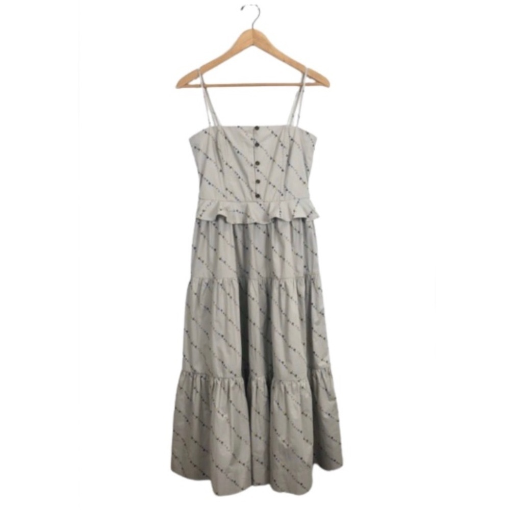 NWT Ganni Printed Cotton Poplin Dress In Vapor… - Picture 8 of 16